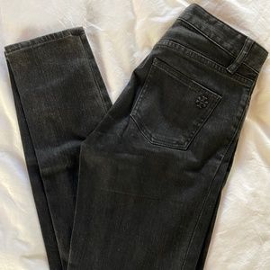 Tory Burch Faded Black Skinny Jeans